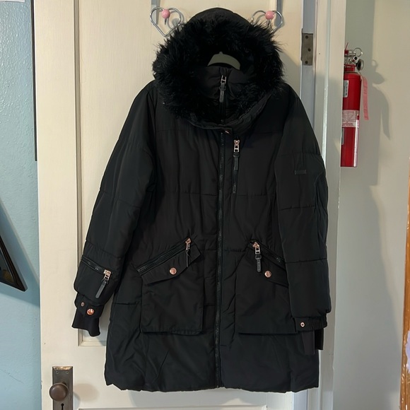 Xoxo Vegan Fur Trimmed Winter Coat - Picture 2 of 14